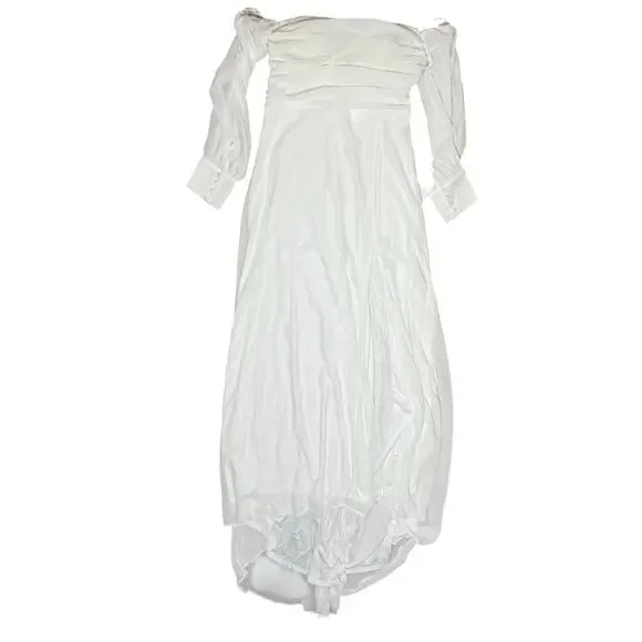 NWT Lulus Adorna White Off-the-Shoulder Maxi Dress Size M - Picture 6 of 11